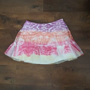 Justice tie-dyed net skort